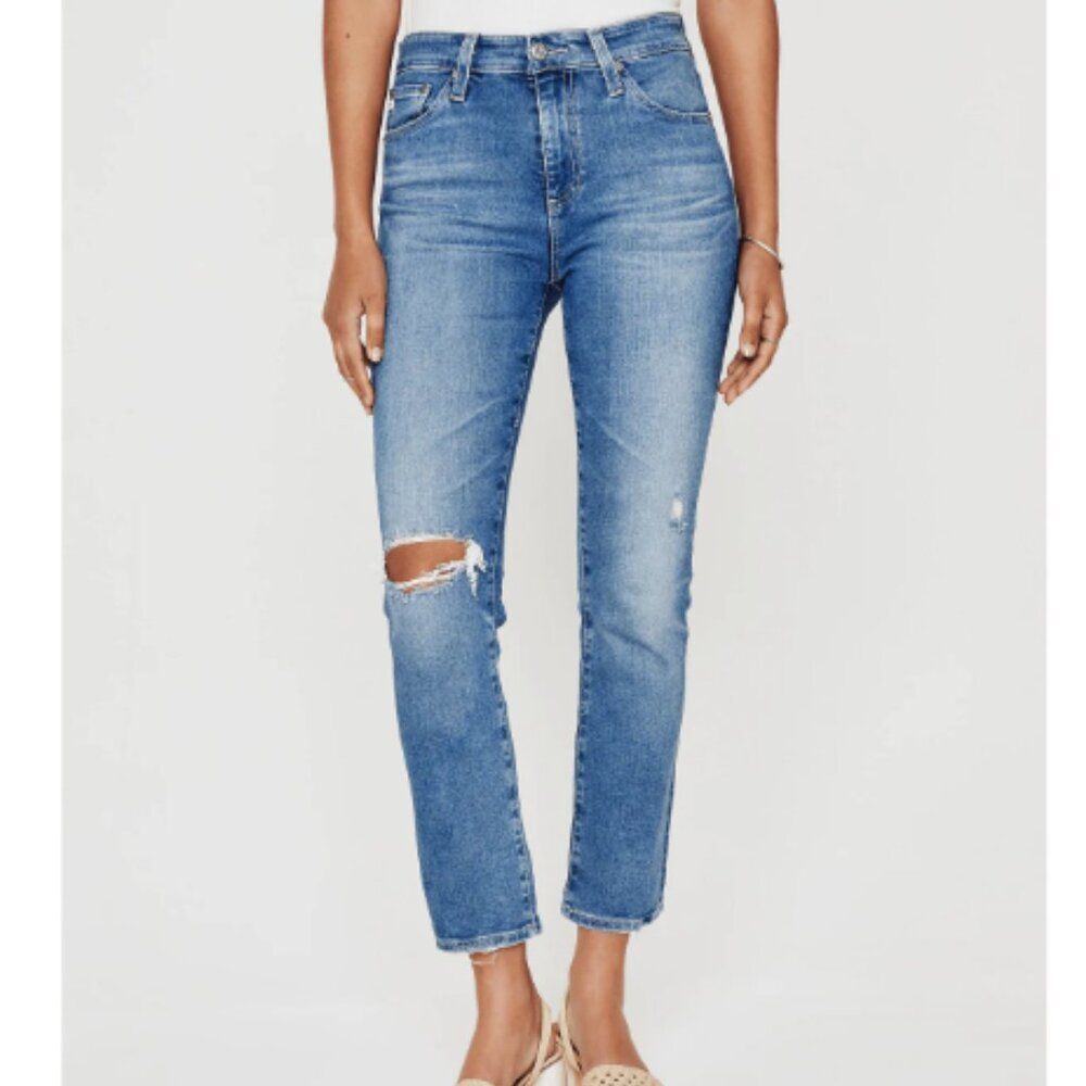 AG Adriano Goldschmied Mari Crop High Rise Slim Straight Jeans size 25